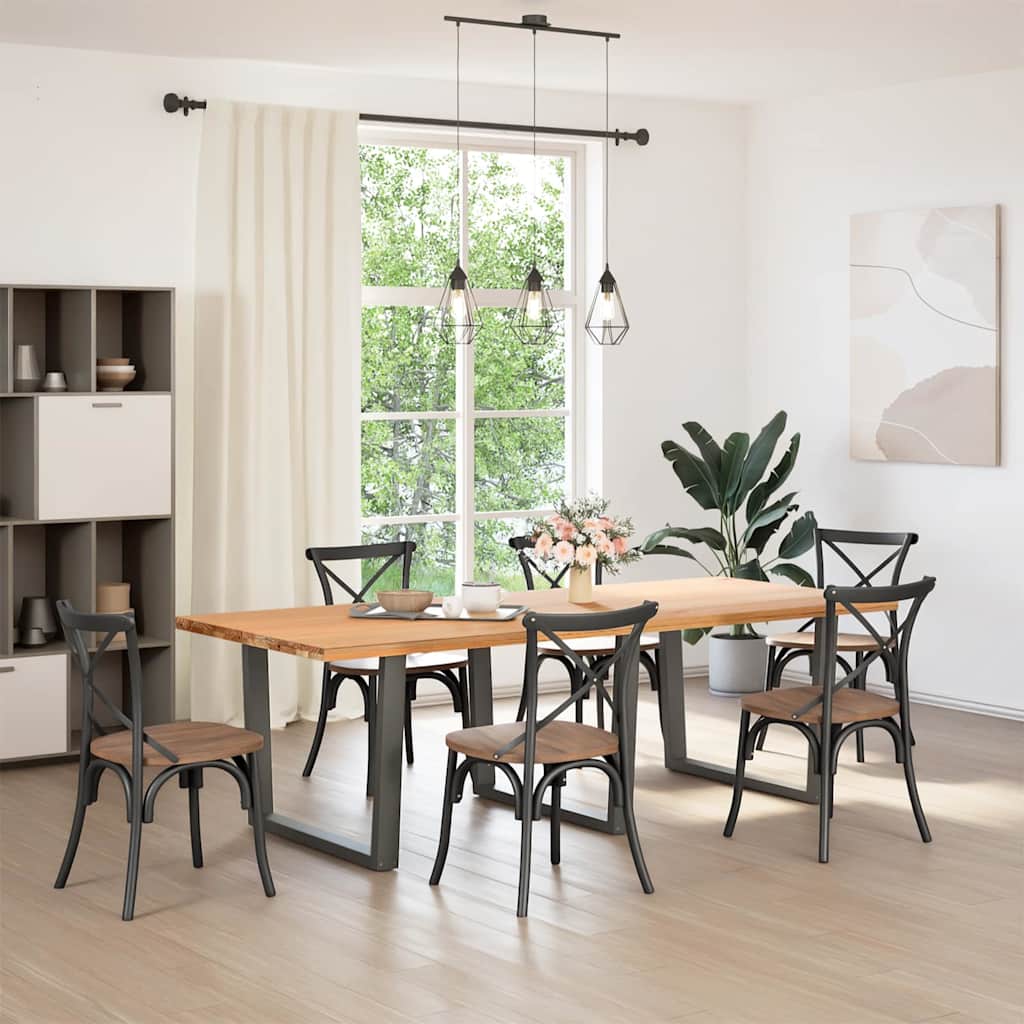 spisebordsben V-formet 3 stk. antracit 100x(72-73,3) cm stål