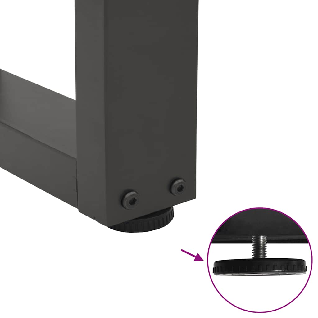 spisebordsben V-formet 3 stk. antracit 100x(72-73,3) cm stål