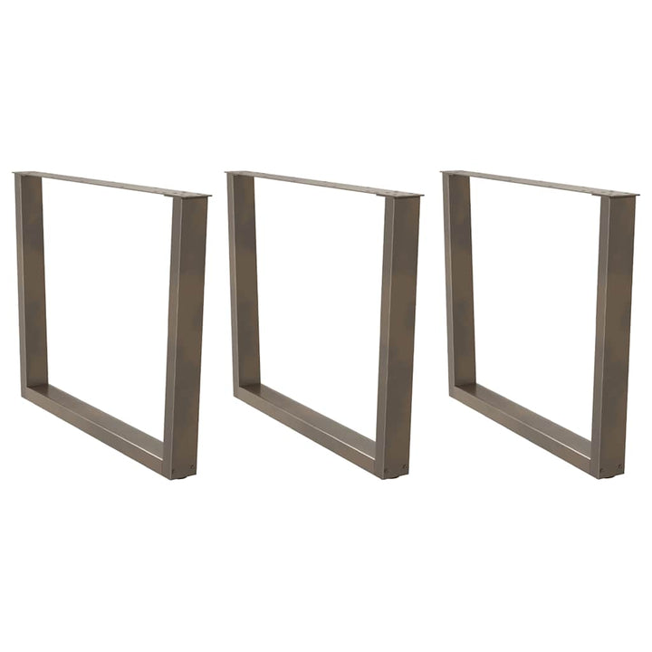 spisebordben V-formet 3 stk. naturstål 100x(72-73,3) cm stål