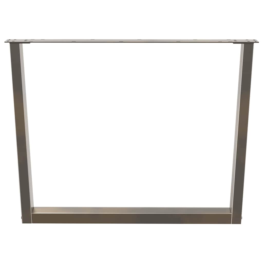 spisebordben V-formet 3 stk. naturstål 100x(72-73,3) cm stål