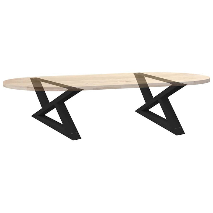 Sofabordben 2 stk Sort 70x(30-31,3) cm Stål