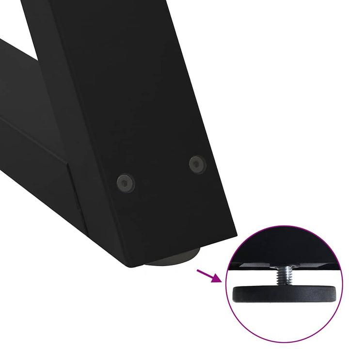 Sofabordben 2 stk Sort 70x(30-31,3) cm Stål