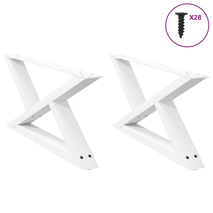 Sofabordben 2 stk Hvid 70x(30-31,3) cm Stål