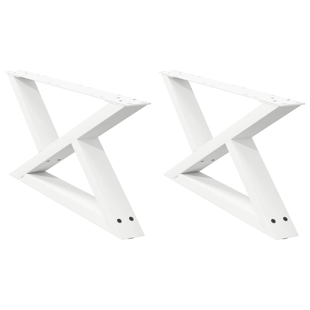 Sofabordben 2 stk Hvid 70x(30-31,3) cm Stål
