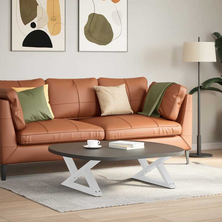Sofabordben 2 stk Hvid 70x(30-31,3) cm Stål