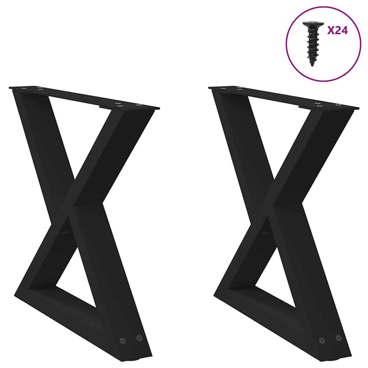 Sofabordben 2 stk Sort 60x(42-43,3) cm Stål