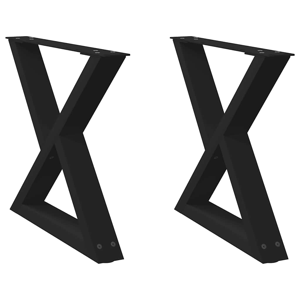 Sofabordben 2 stk Sort 60x(42-43,3) cm Stål