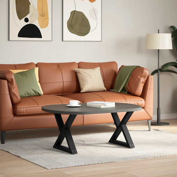 Sofabordben 2 stk Sort 60x(42-43,3) cm Stål