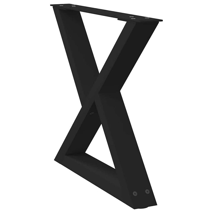 Sofabordben 2 stk Sort 60x(42-43,3) cm Stål