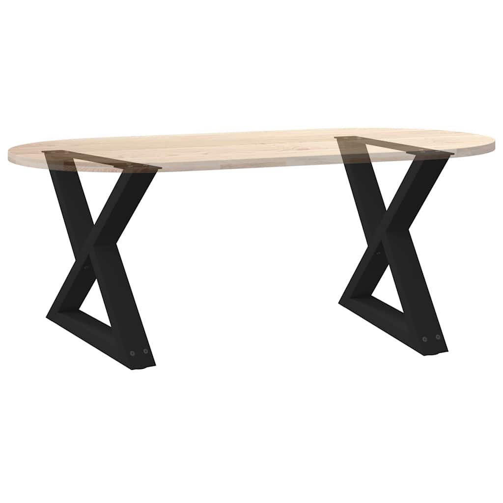 Sofabordben 2 stk Sort 60x(42-43,3) cm Stål