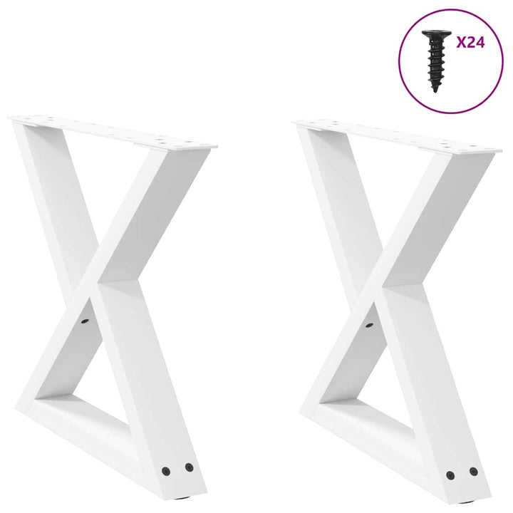 Sofabordben 2 stk Hvid 60x(42-43,3) cm Stål