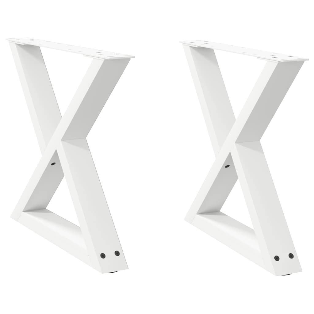 Sofabordben 2 stk Hvid 60x(42-43,3) cm Stål