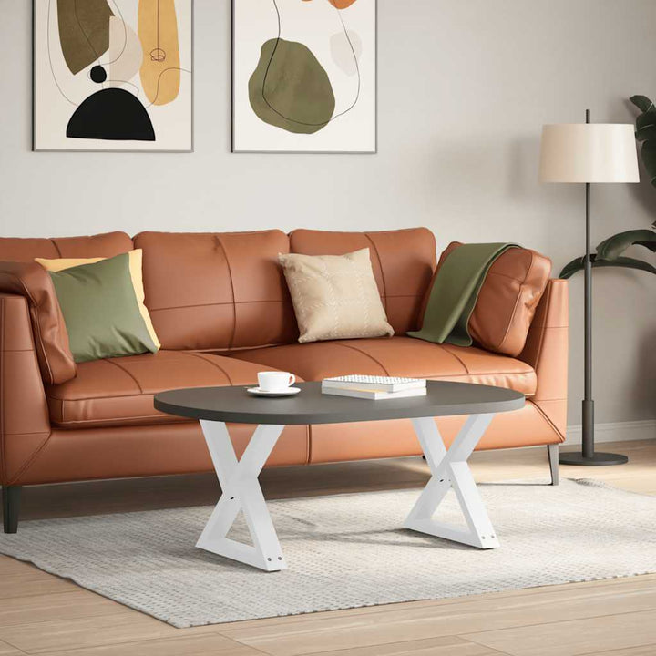 Sofabordben 2 stk Hvid 60x(42-43,3) cm Stål