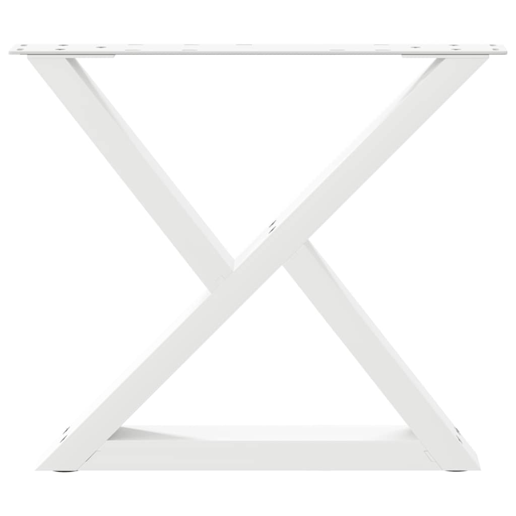 Sofabordben 2 stk Hvid 60x(42-43,3) cm Stål