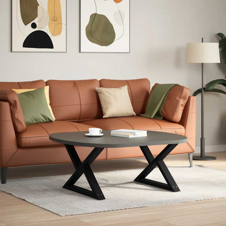 Sofabordben 2 stk Sort 70x(42-43,3) cm Stål