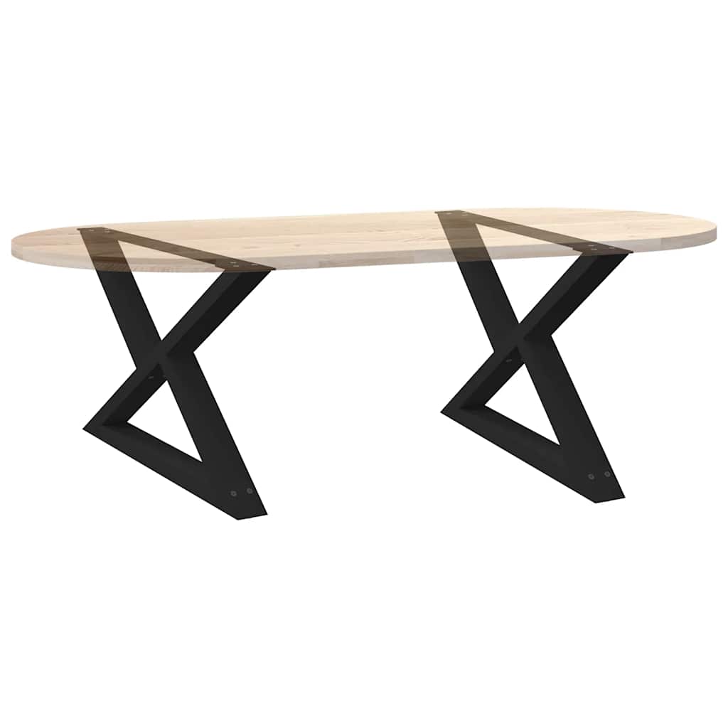 Sofabordben 2 stk Sort 70x(42-43,3) cm Stål