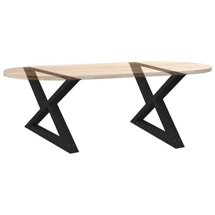 Sofabordben 2 stk Sort 70x(42-43,3) cm Stål