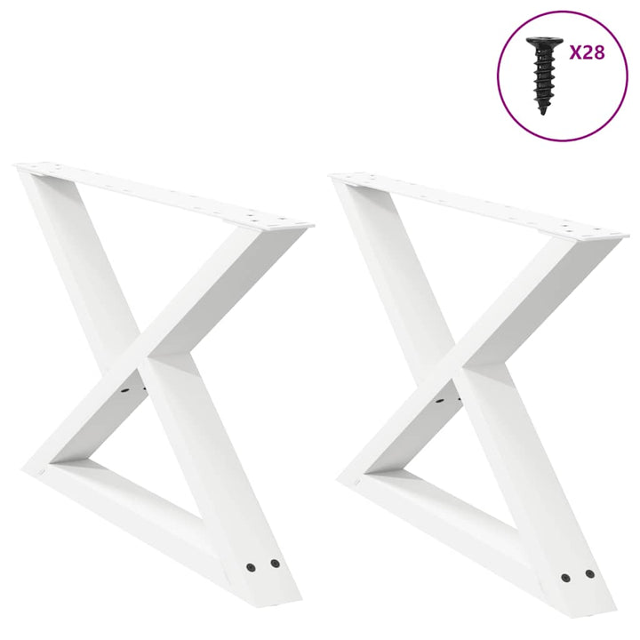 Sofabordben 2 stk Hvid 70x(42-43,3) cm Stål