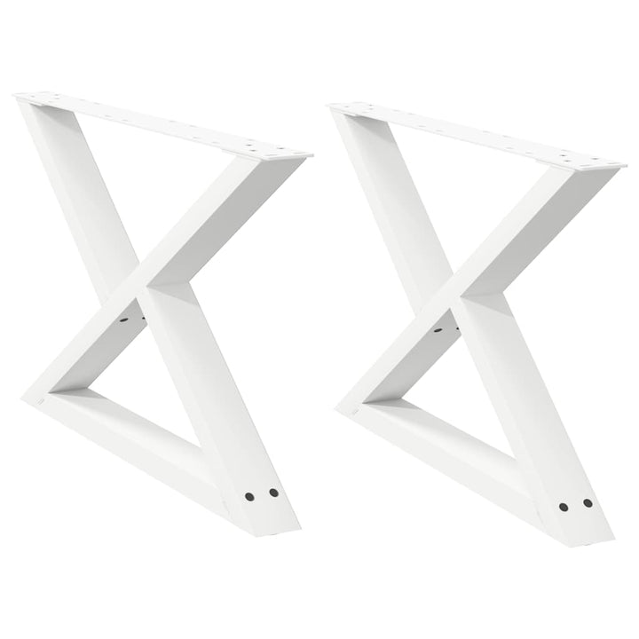 Sofabordben 2 stk Hvid 70x(42-43,3) cm Stål
