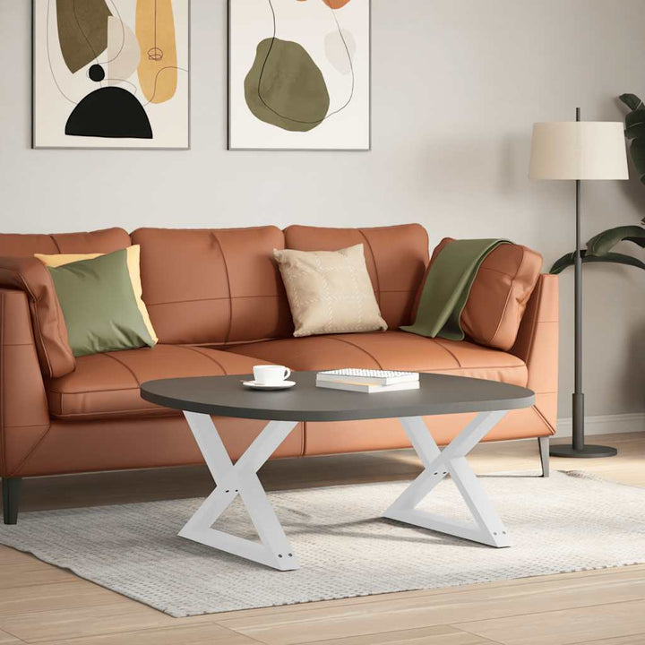 Sofabordben 2 stk Hvid 70x(42-43,3) cm Stål