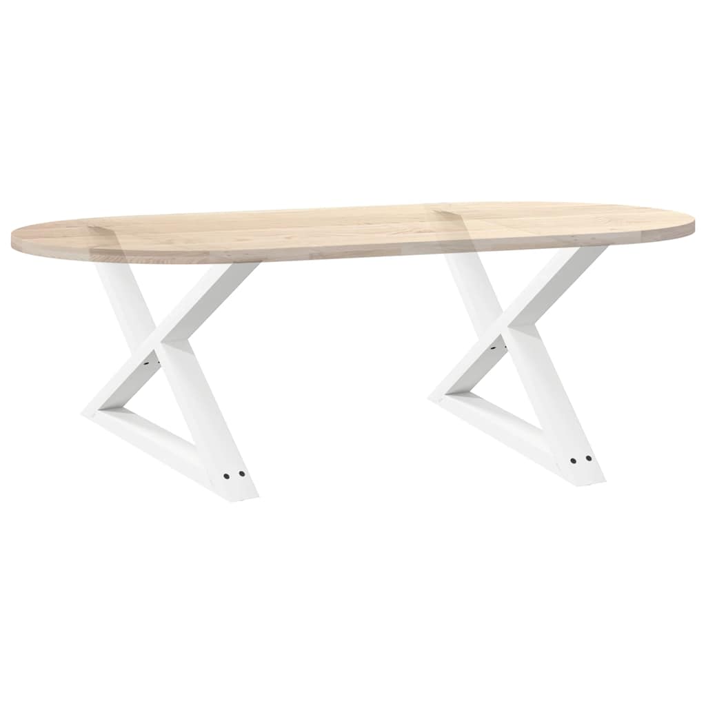 Sofabordben 2 stk Hvid 70x(42-43,3) cm Stål