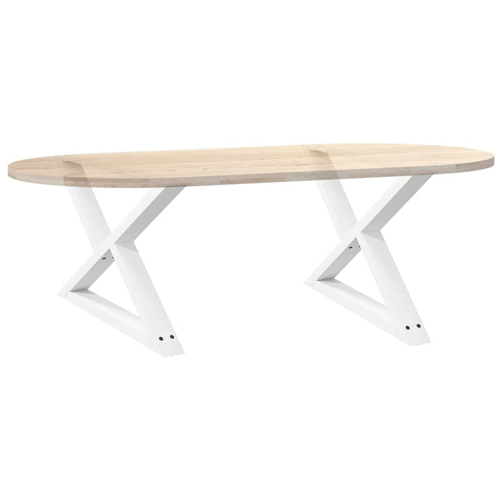 Sofabordben 2 stk Hvid 70x(42-43,3) cm Stål