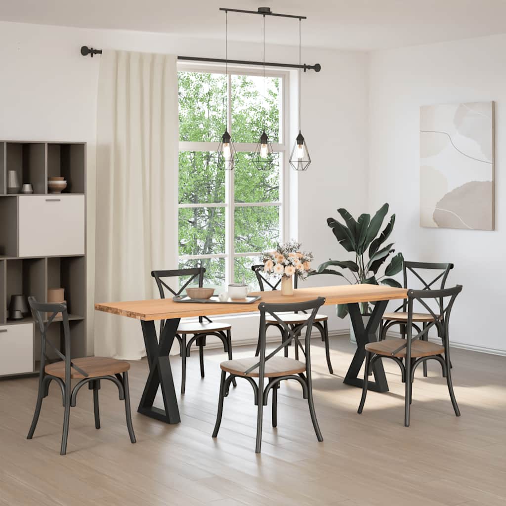 spisebordsben 2 stk. sort 50x(72-73,3) cm stål