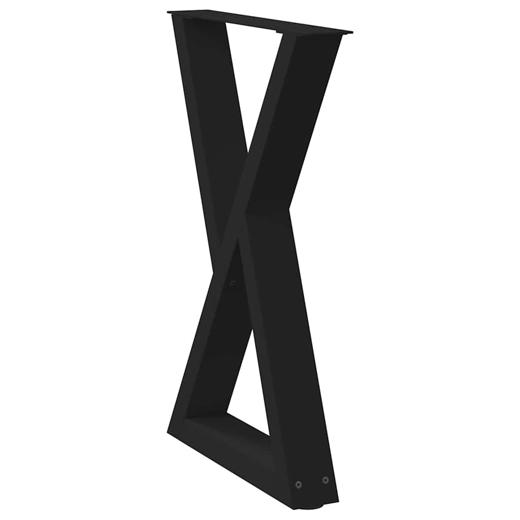 spisebordsben 2 stk. sort 50x(72-73,3) cm stål