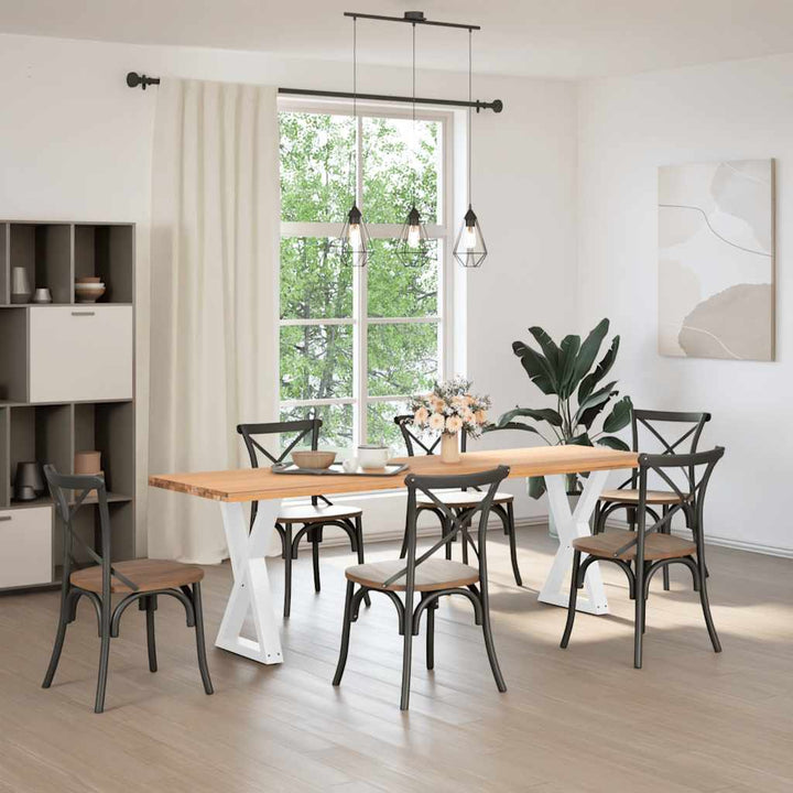 spisebordsben 2 stk. hvid 50x(72-73,3) cm stål