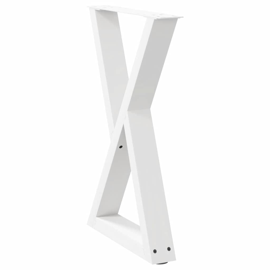 spisebordsben 2 stk. hvid 50x(72-73,3) cm stål