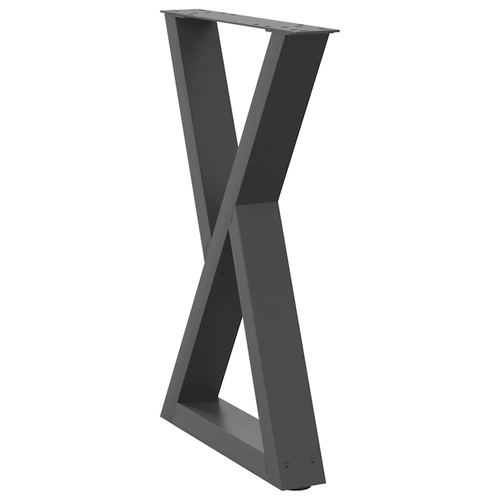 spisebordsben 2 stk. antracit 50x(72-73,3) cm stål