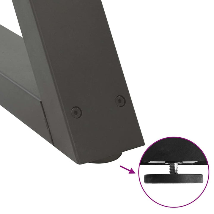 spisebordsben 2 stk. antracit 50x(72-73,3) cm stål