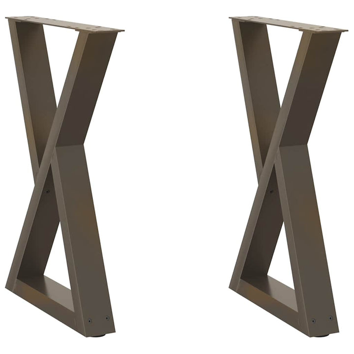 spisebordsben 2 stk. naturstål 50x(72-73,3) cm stål