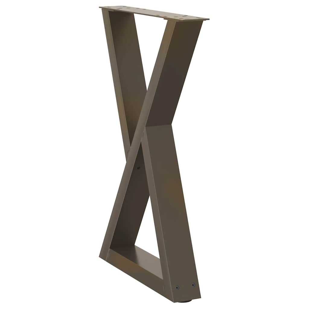 spisebordsben 2 stk. naturstål 50x(72-73,3) cm stål