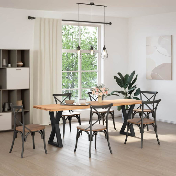 spisebordsben 2 stk. sort 60 x (72-73,3) cm stål
