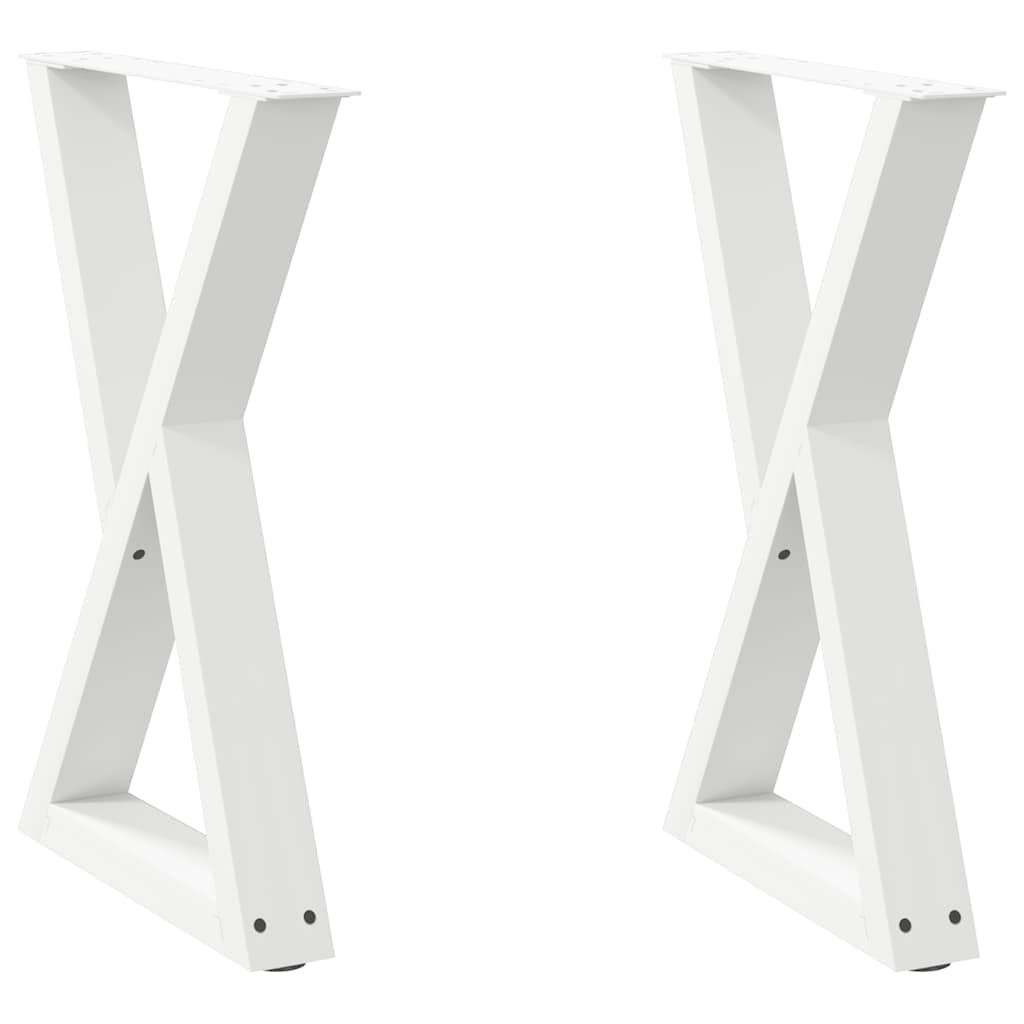 spisebordsben 2 stk. hvid 60 x (72-73,3) cm stål