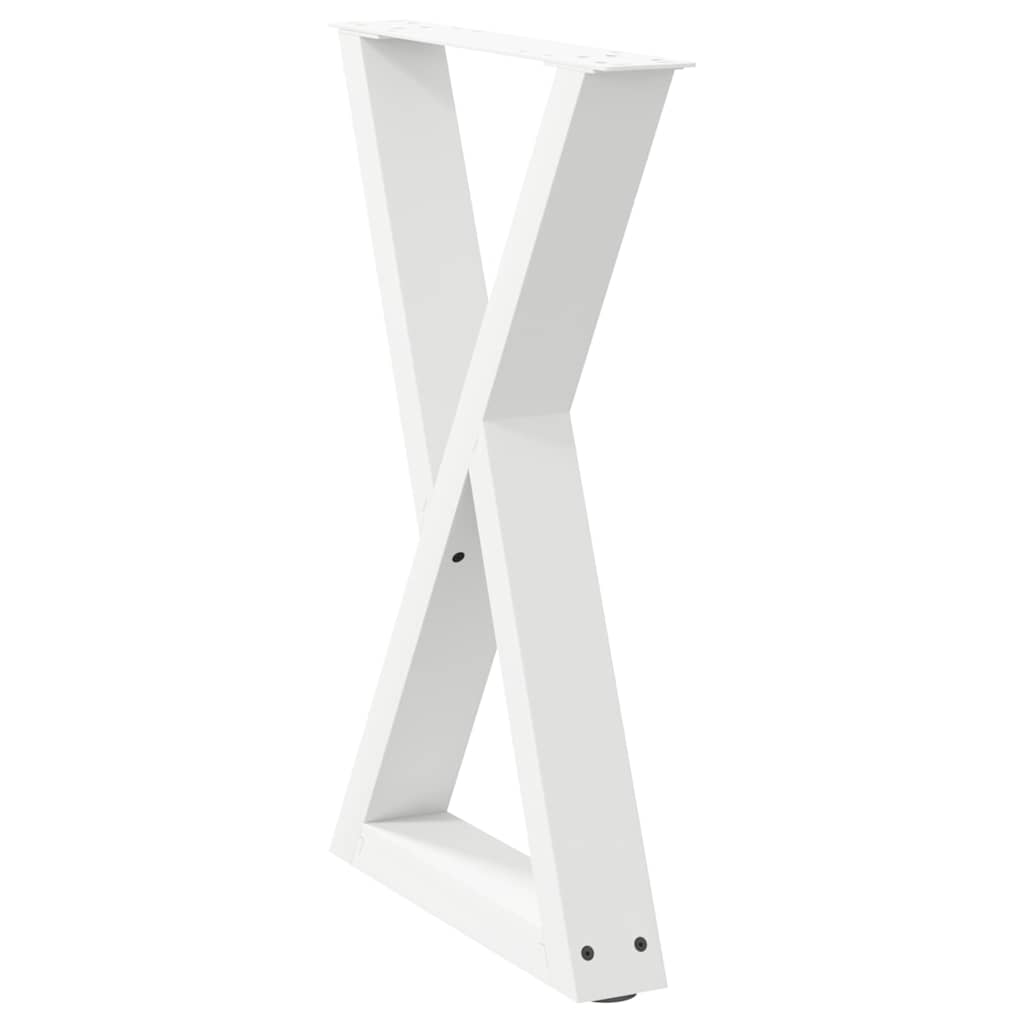 spisebordsben 2 stk. hvid 60 x (72-73,3) cm stål