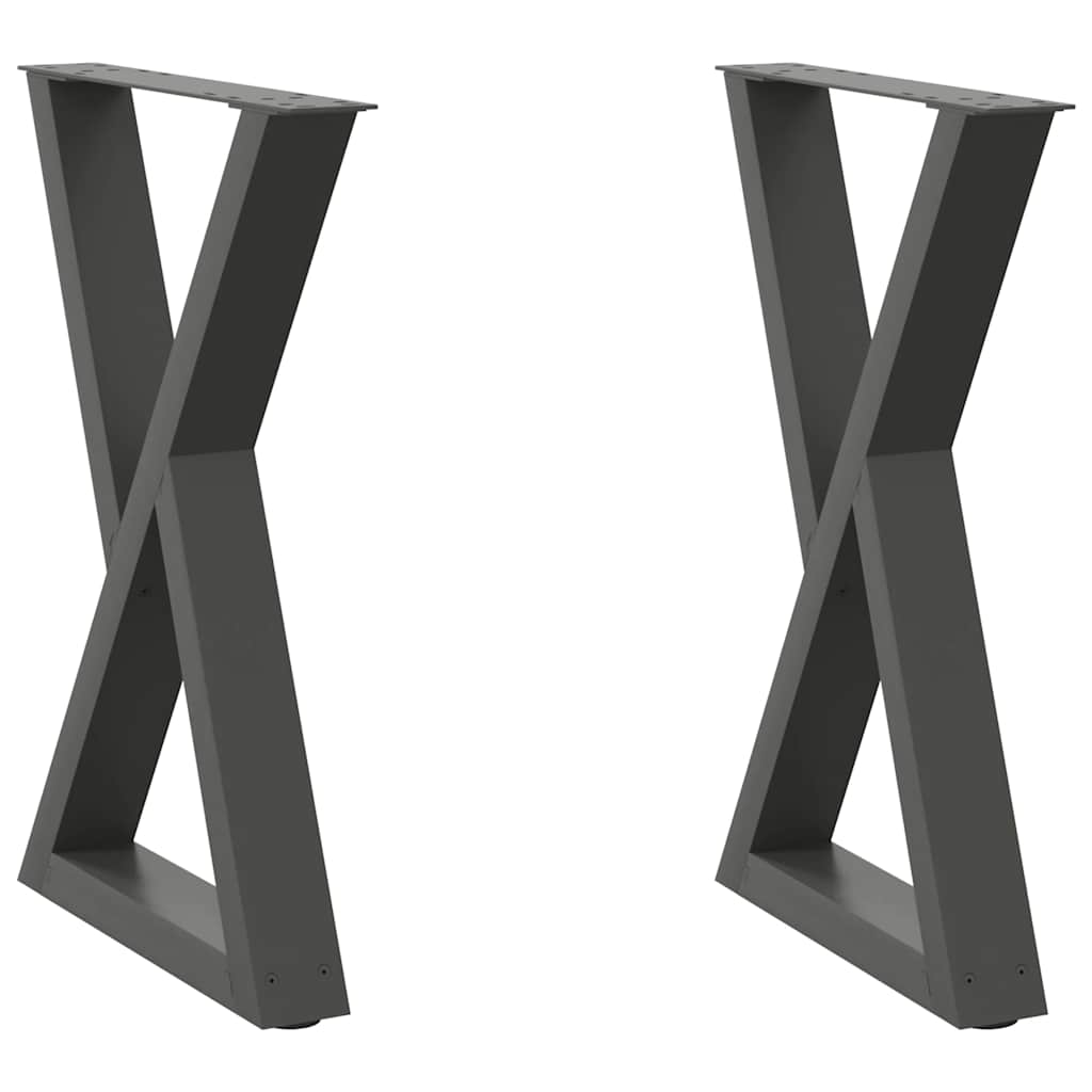 spisebordsben 2 stk. antracit 60 x (72-73,3) cm stål