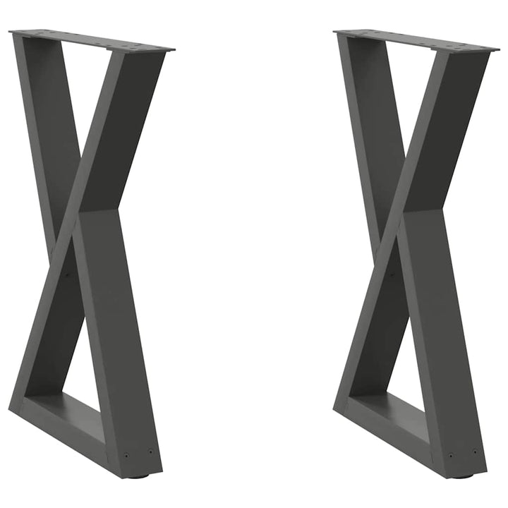spisebordsben 2 stk. antracit 60 x (72-73,3) cm stål