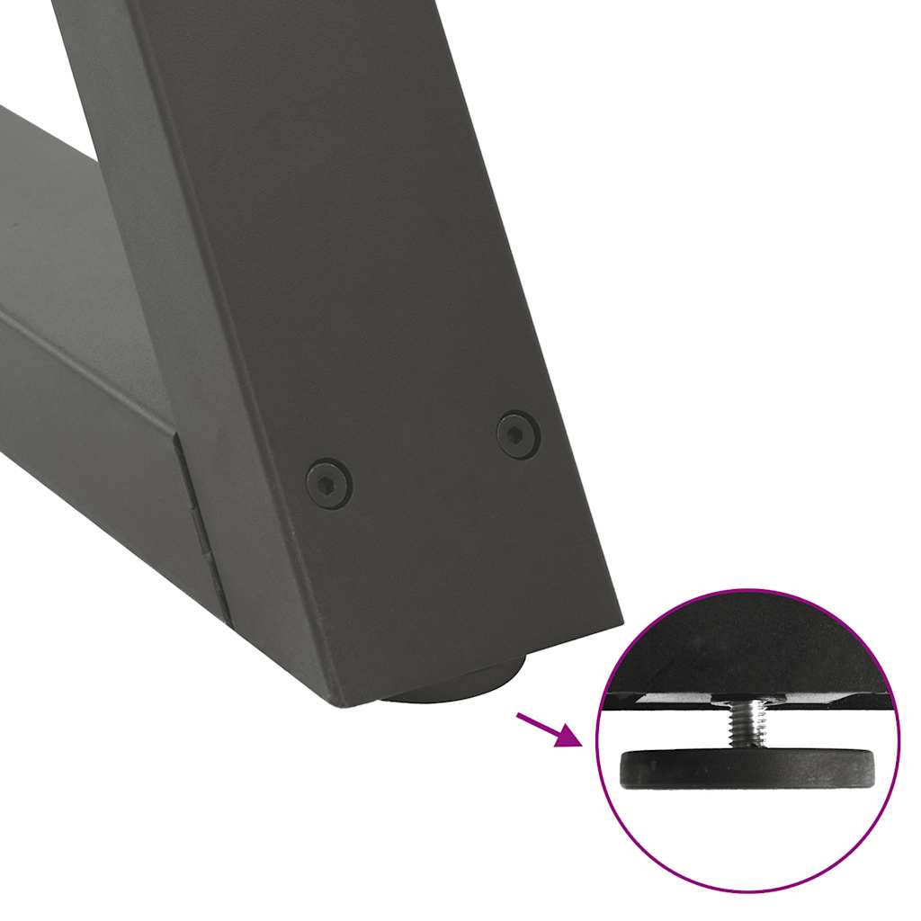 spisebordsben 2 stk. antracit 60 x (72-73,3) cm stål