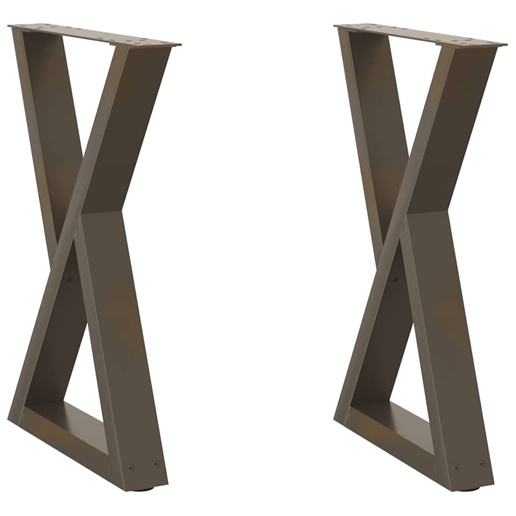 spisebordsben 2 stk. naturstål 60 x (72-73,3) cm stål