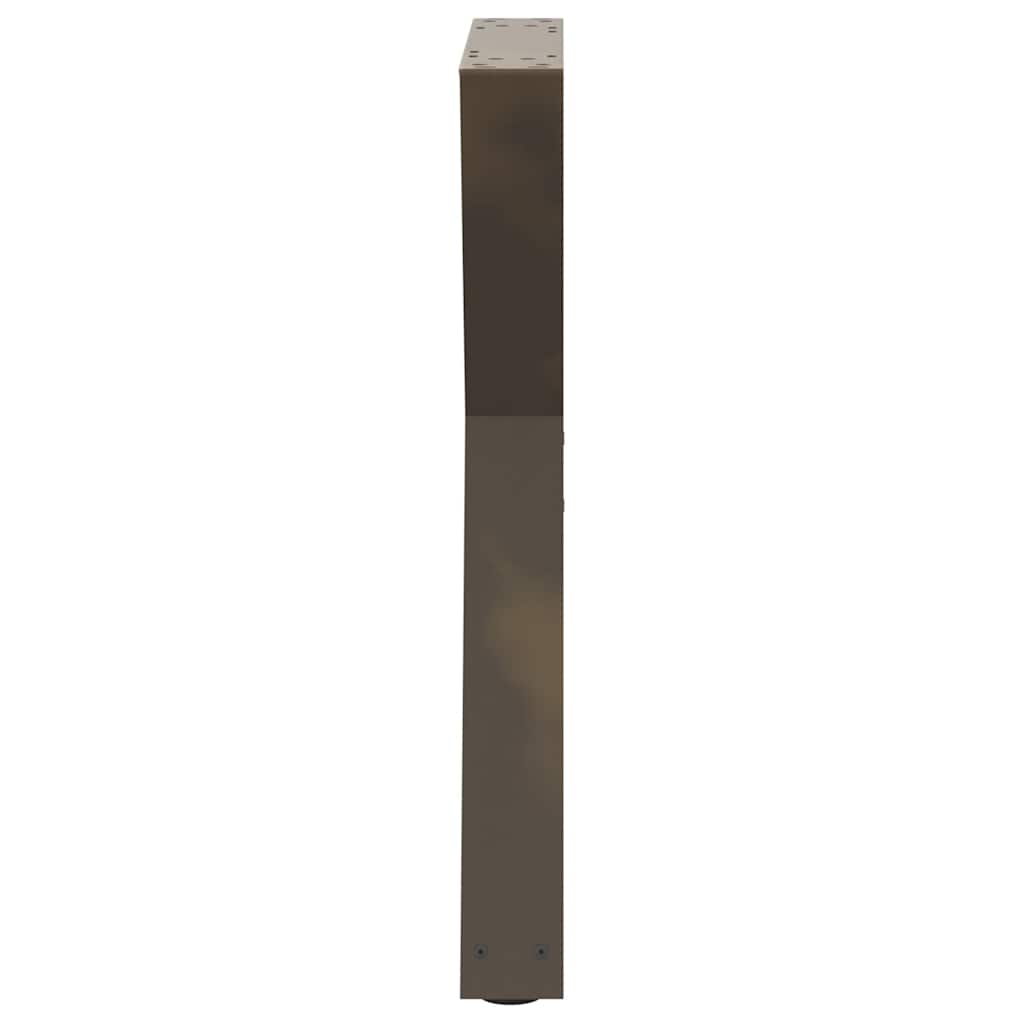 spisebordsben 2 stk. naturstål 60 x (72-73,3) cm stål