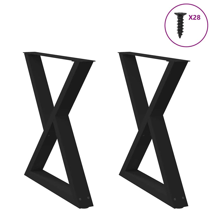 spisebordsben 2 stk. sort 70 x (72-73,3) cm stål