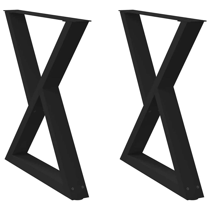 spisebordsben 2 stk. sort 70 x (72-73,3) cm stål