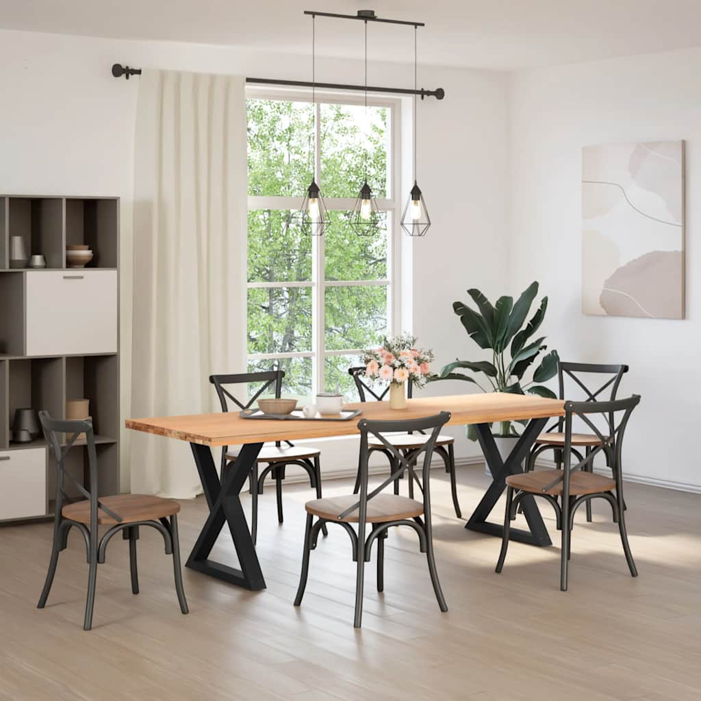 spisebordsben 2 stk. sort 70 x (72-73,3) cm stål