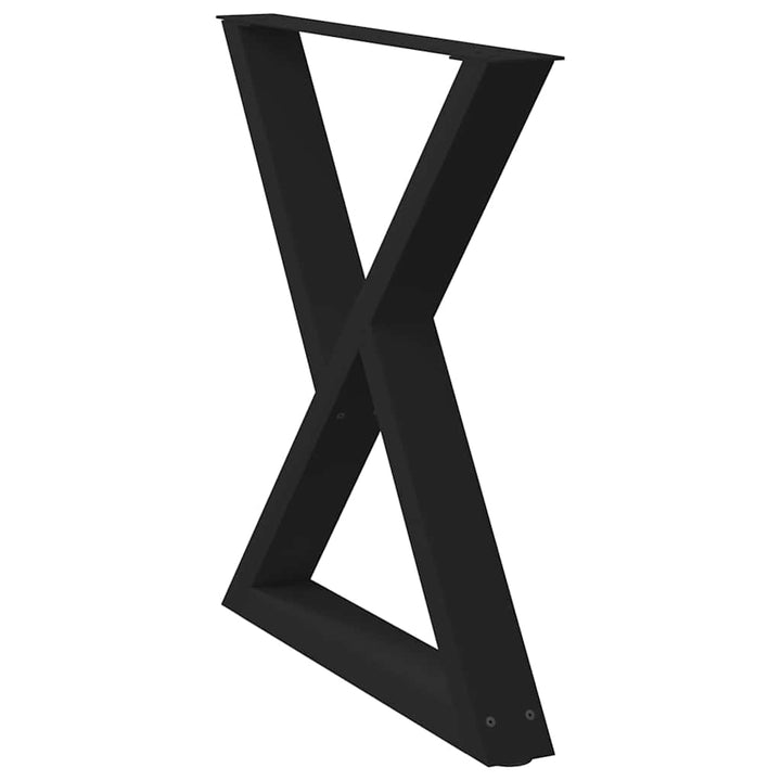 spisebordsben 2 stk. sort 70 x (72-73,3) cm stål
