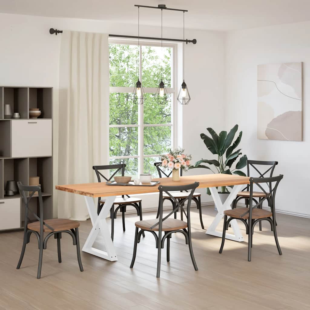spisebordsben 2 stk. hvid 70 x (72-73,3) cm stål