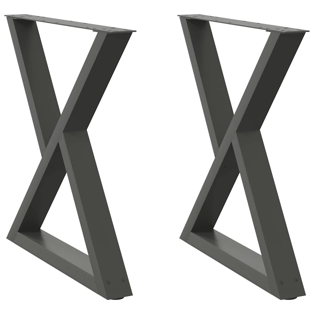 spisebordsben 2 stk. antracit 70 x (72-73,3) cm stål