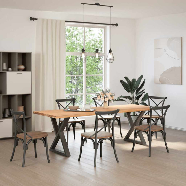spisebordsben 2 stk. antracit 70 x (72-73,3) cm stål