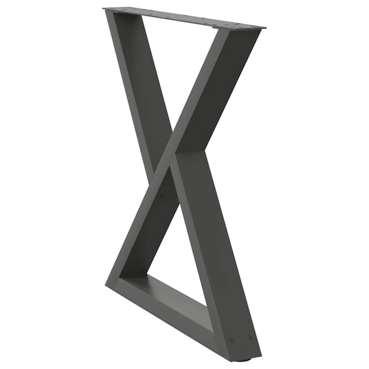 spisebordsben 2 stk. antracit 70 x (72-73,3) cm stål